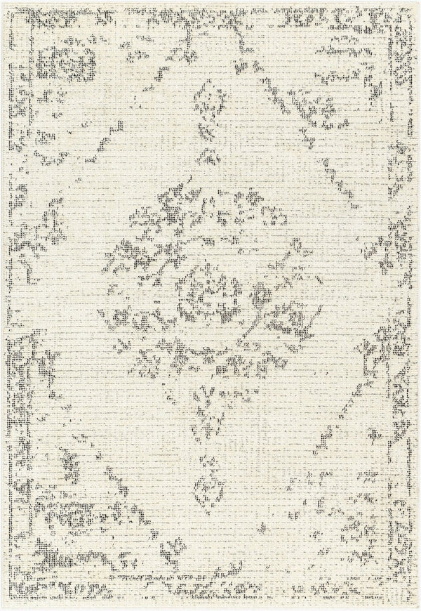 Livabliss La Boheme Traditional Medallion Area Rug Machine Woven in Turkey for Any Room Ivory, Black 3'11" x 5'7" LHB2303-31157