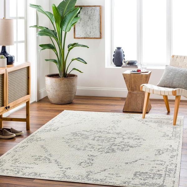 Livabliss La Boheme Traditional Medallion Area Rug Machine Woven in Turkey for Any Room Ivory, Black 3'11" x 5'7" LHB2303-31157