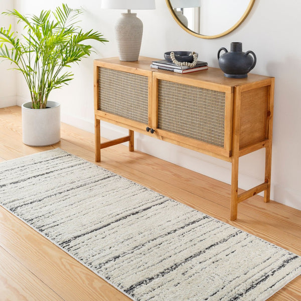 Livabliss La Boheme Machine Woven Area Rug Eclectic Global Motifs for Living Spaces Ivory, Black 3'11" x 5'7" LHB2305-31157