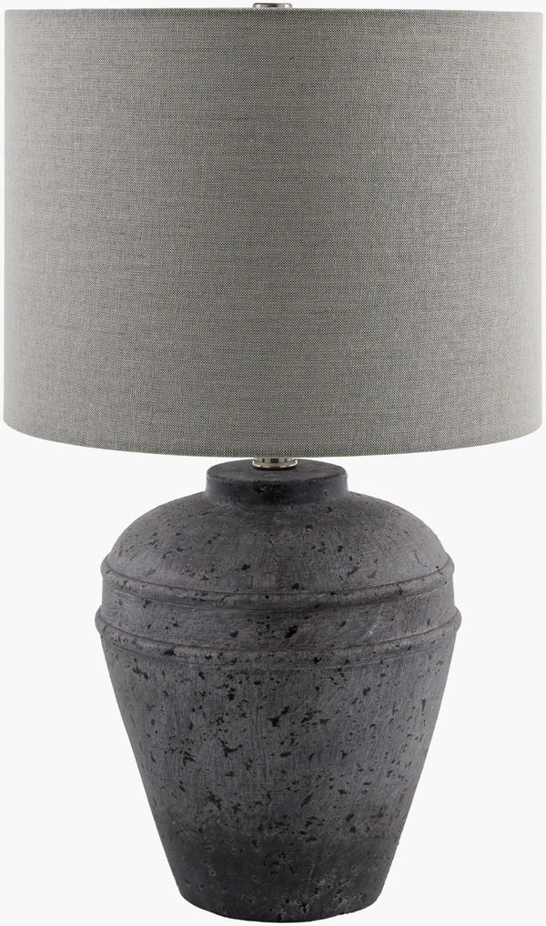 Livabliss Lushof Cement Base Arts and Crafts Table Lamp with Linen Shade for Warm Ambient Glow LHF-001