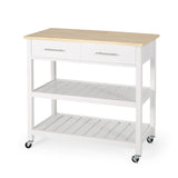 Christopher Knight Home® - Noble House - Neffs Contemporary Kitchen Cart with Wheels