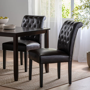 Christopher Knight Home® - Noble House - Palermo Leather Tufted Dining Chairs - Set of 2