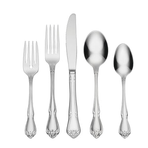 Lenox Oneida True Rose 45 Piece Everyday Flatware Set, Service for 8 Metallic, STAINLESS METAL B552045D