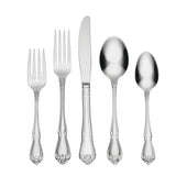 Oneida True Rose 45-Piece Stainless Steel Flatware Set, Mirror Finish, Rust Resistant