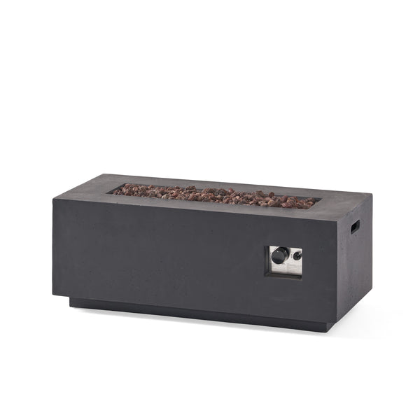 English Elm 40" Rectangular Mgo Concrete Propane Fire Pit 40000 Btu Patio Outdoor Heater 63492.00-40K