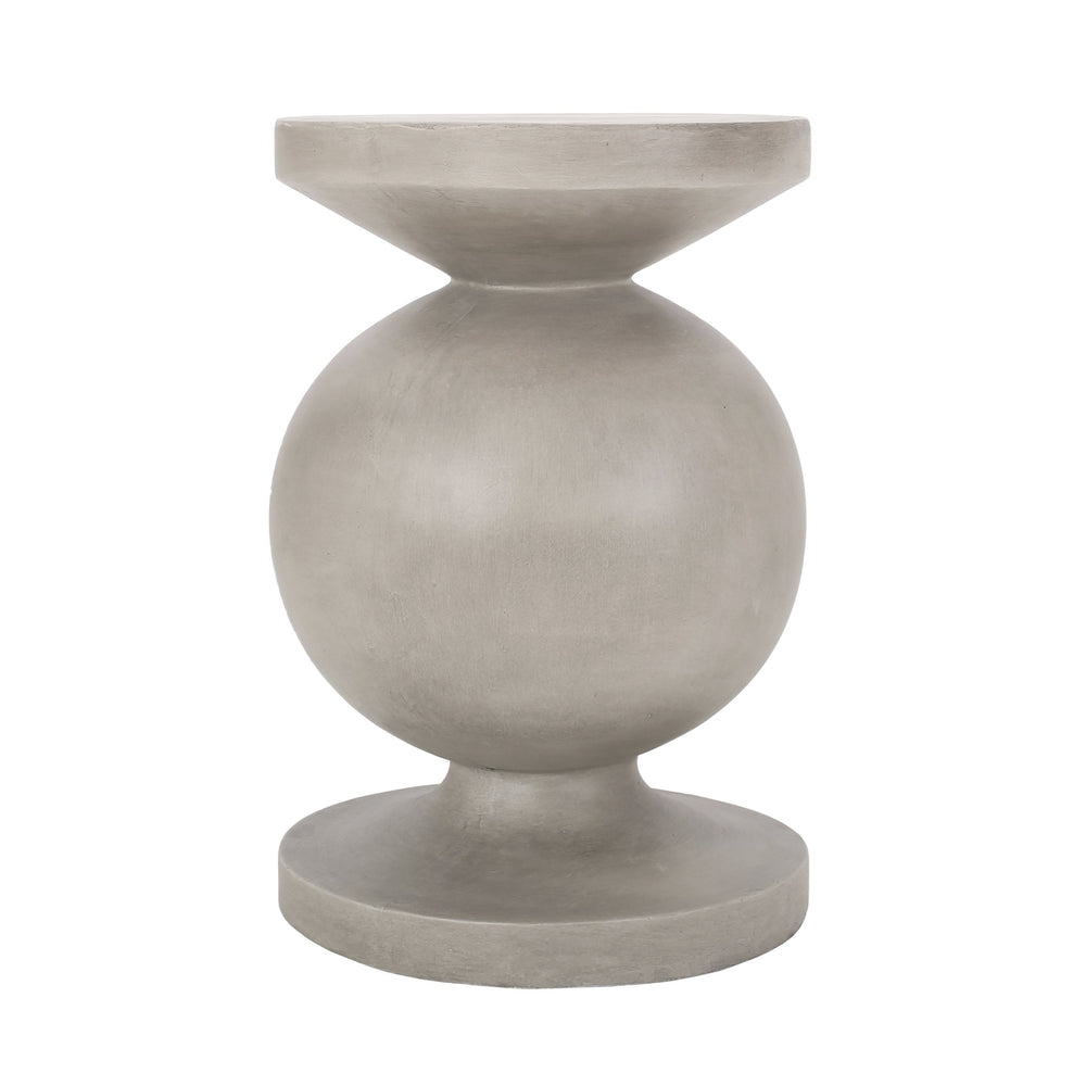 English Elm End Table Concrete Pedestal Accent Piece Modern Cylindrical Design for Indoor Outdoor Use 73458.00