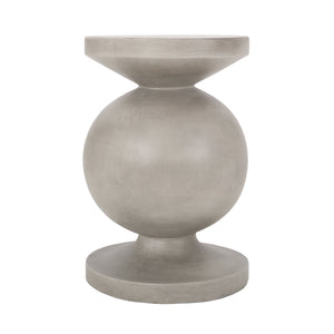 English Elm End Table Concrete Pedestal Accent Piece Modern Cylindrical Design for Indoor Outdoor Use 73458.00