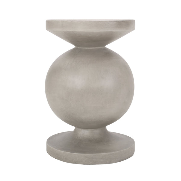 English Elm End Table Concrete Pedestal Accent Piece Modern Cylindrical Design for Indoor Outdoor Use 73458.00