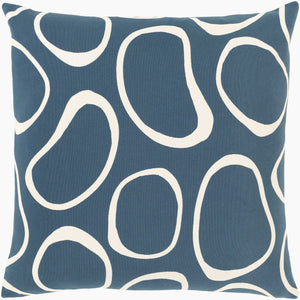 Surya Lachen 18” X 18” Cotton Accent Pillow - Chic Minimalist Modern Elegance For Any Living Space Dark Blue Cotton,Cotton Lhn001-1818