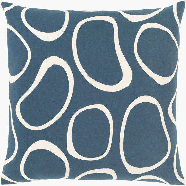 Surya Lachen 18” X 18” Cotton Accent Pillow - Chic Minimalist Modern Elegance For Any Living Space Dark Blue Cotton,Cotton Lhn001-1818