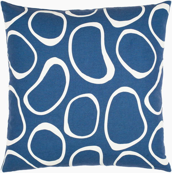 Surya Lachen 18” X 18” Cotton Accent Pillow - Chic Minimalist Modern Elegance For Any Living Space Dark Blue Cotton,Cotton Lhn001-2020
