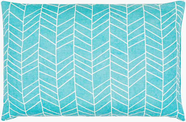 Surya Lachen Modern Minimalist 13"L X 20"W Cotton Lumbar Pillow - Chic Comfort For Every Living Space Teal Cotton,Cotton Lhn006-1320