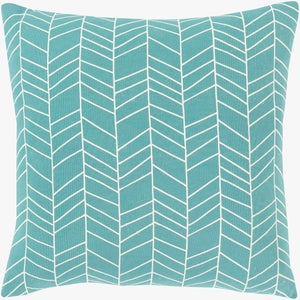 Surya Lachen 18” X 18” Cotton Accent Pillow - Chic Minimalist Modern Elegance For Any Living Space Teal Cotton,Cotton Lhn006-1818d