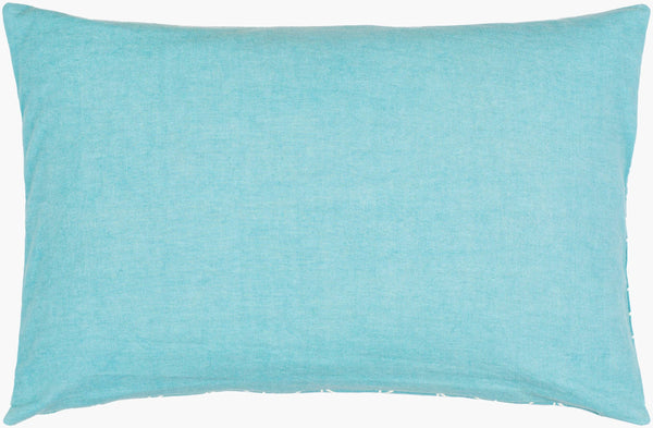Surya Lachen Modern Minimalist 13"L X 20"W Cotton Lumbar Pillow - Chic Comfort For Every Living Space Teal Cotton,Cotton Lhn006-1320