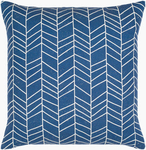 Surya Lachen 18” X 18” Cotton Accent Pillow - Chic Minimalist Modern Elegance For Any Living Space Dark Blue Cotton,Cotton Lhn012-1818