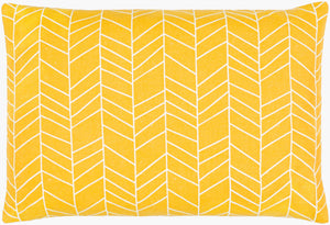 Surya Lachen Modern Minimalist 13"L X 20"W Cotton Lumbar Pillow - Chic Comfort For Every Living Space Saffron Cotton,Cotton Lhn013-1320p