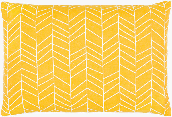 Surya Lachen Modern Minimalist 13"L X 20"W Cotton Lumbar Pillow - Chic Comfort For Every Living Space Saffron Cotton,Cotton Lhn013-1320p