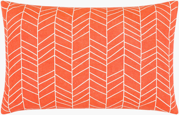 Surya Lachen Modern Minimalist 13"L X 20"W Cotton Lumbar Pillow - Chic Comfort For Every Living Space Burnt Orange Cotton,Cotton Lhn014-1320