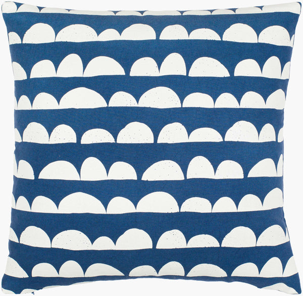 Surya Lachen 18” X 18” Cotton Accent Pillow - Chic Minimalist Modern Elegance For Any Living Space Dark Blue Cotton,Cotton Lhn016-1818p