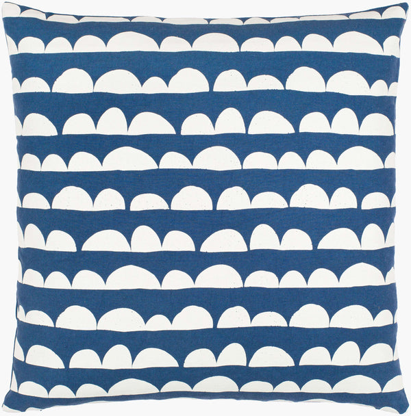 Surya Lachen 18” X 18” Cotton Accent Pillow - Chic Minimalist Modern Elegance For Any Living Space Dark Blue Cotton,Cotton Lhn016-2020d