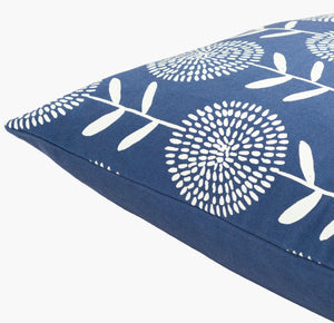 Surya Lachen Modern Minimalist 13"L X 20"W Cotton Lumbar Pillow - Chic Comfort For Every Living Space Dark Blue Cotton,Cotton Lhn023-1320p