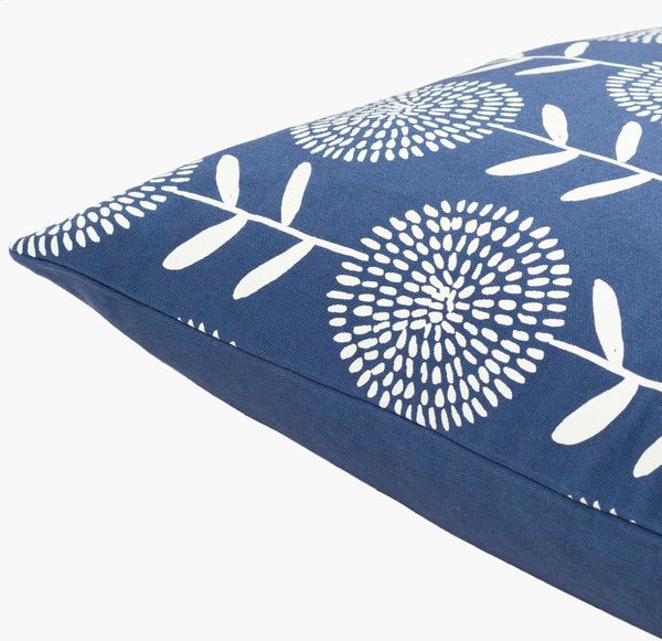 Surya Lachen Modern Minimalist 13"L X 20"W Cotton Lumbar Pillow - Chic Comfort For Every Living Space Dark Blue Cotton,Cotton Lhn023-1320p