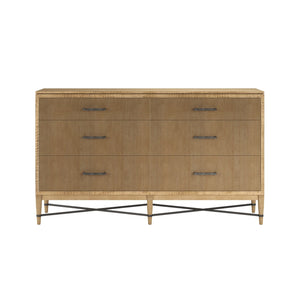 A.R.T. Furniture Loft Classic Contemporary 6 Drawer Dresser In Figured Maple With Stylish Grooved Drawers & Legs Brown Material(S), Poplar And Rubberwood 335130-1911