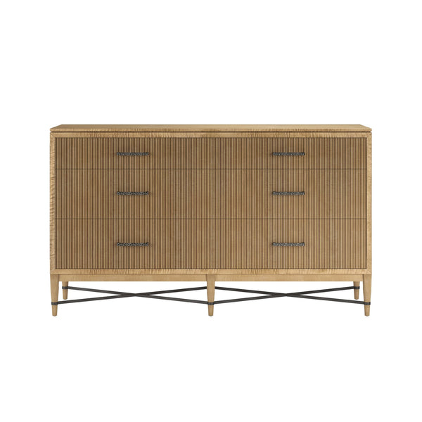 A.R.T. Furniture Loft Classic Contemporary 6 Drawer Dresser In Figured Maple With Stylish Grooved Drawers & Legs Brown Material(S), Poplar And Rubberwood 335130-1911