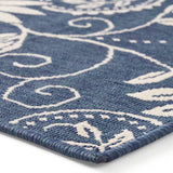 Christopher Knight Home® - Noble House - Wildflower Outdoor 5'3" X 7' Botanical Area Rug, Blue and Ivory