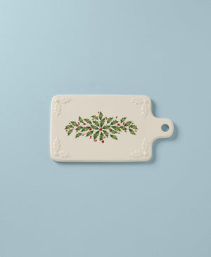 Lenox Holiday Cheese Slab Red & Green, IVORY PORCELAIN 890760