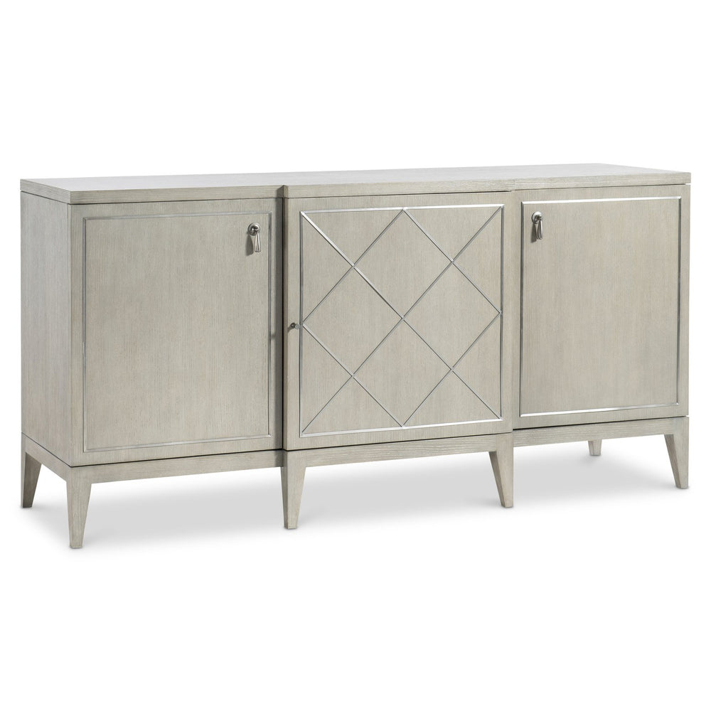 Bernhardt Bernhardt Cornelia Buffet With Nebbia Ash, Brushed & Glazed Stainless Diamond Inlay, Soft-Close Doors 331131