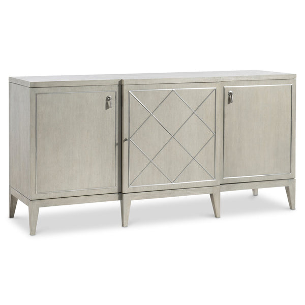 Bernhardt Bernhardt Cornelia Buffet With Nebbia Ash, Brushed & Glazed Stainless Diamond Inlay, Soft-Close Doors 331131