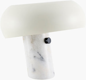 Livabliss Loches Arts and Crafts Marble Base Table Lamp with Metal Shade for Nightstand LHS-001