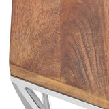 Christopher Knight Home® - Noble House - Cowger Rustic Glam Handcrafted Mango Wood Side Table, Walnut and Polished Nickel