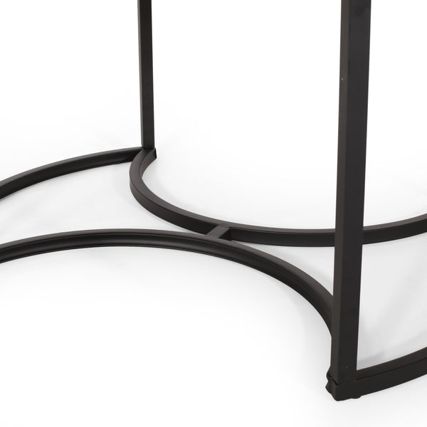 English Elm Christopher Knight Home® - COFFEE Modern Industrial Nesting Table Set — Wire‑Brushed Firwood Tops with Sturdy Iron Frame Durable Style Black 67141.00ANTBLK