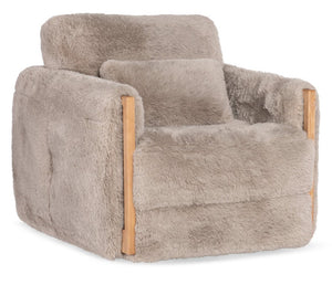 Hooker Furniture Meridian Plush Yakity Yak Granite Swivel Chair With Ergonomic Pillow, 360° Motion & Light Wood Trim SS417-SW-474