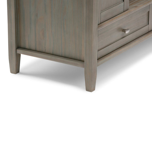 English Elm Warm Shaker Tv Media Stand - Handcrafted Distressed Grey, Rustic Charm With Ample Storage Solutions B136P159719-GIGA