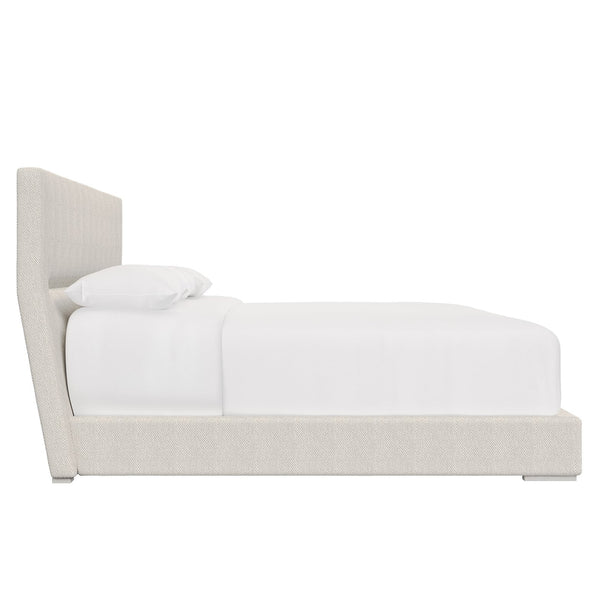 Bernhardt Bernhardt Stratum Upholstered Panel Bed With Angled Headboard, Mist Wood Feet, Plush Fabric Comfort K1894