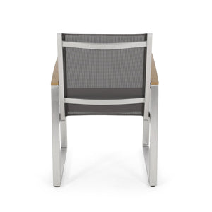 English Elm Glasgow Outdoor Dining Chair Set Aluminum Mesh Mid-century Modern Patio Seating 62759.00