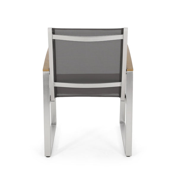 English Elm Glasgow Outdoor Dining Chair Set Aluminum Mesh Mid-century Modern Patio Seating 62759.00