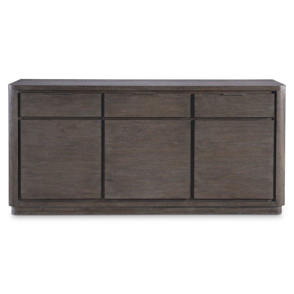 Bernhardt Bernhardt Outline Buffet In Wire-Brushed Oak, 72" Casual Modern Sideboard With Soft-Close Drawers And Textured Aluminum Pulls 360132
