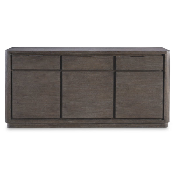Bernhardt Bernhardt Outline Buffet In Wire-Brushed Oak, 72" Casual Modern Sideboard With Soft-Close Drawers And Textured Aluminum Pulls 360132