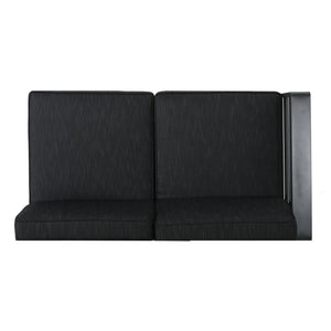 English Elm Cape Coral Outdoor Sectional Sofa Set with Aluminum Frame and Glass Top Coffee Table 57589.00GRY