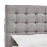 Homelegance By Top-Line Matson Button Tufted Linen Upholstered Bed Grey Linen