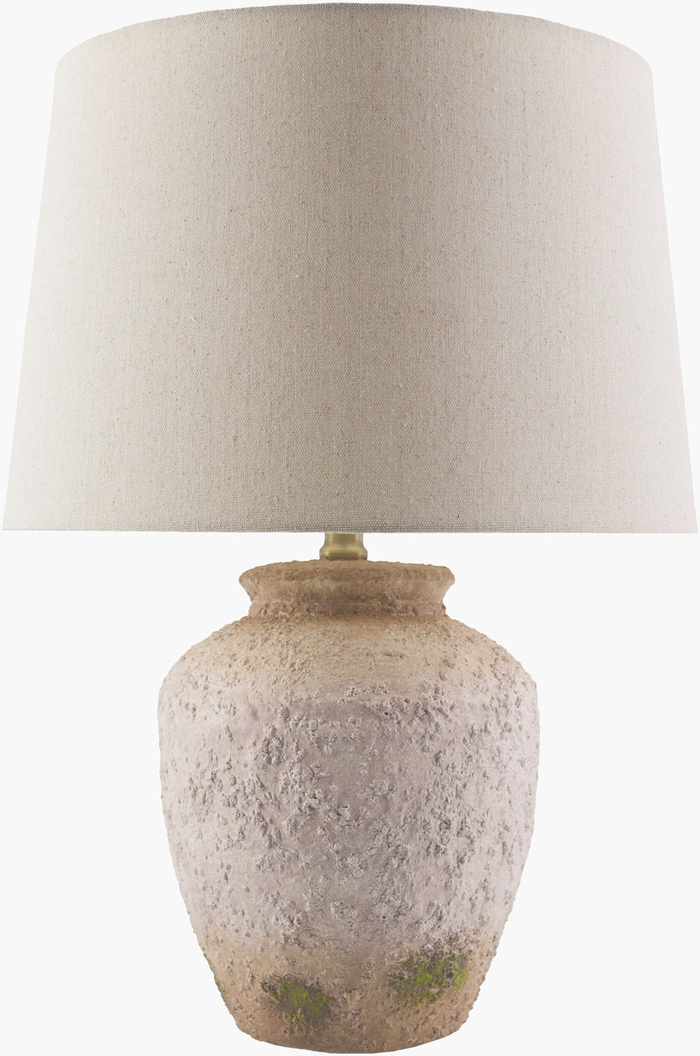 Surya Lianos Elegant 23" Accent Table Lamp With Exquisite Linen Shade For Timeless Traditional Decor Body, Terracotta,Shade (Outside), Wheat,Shade (Inside), White,Finial, Metallic ,Nickel,Harp, Metallic ,Nickel,Cord, Translucent Ceramic,Linen,Linen,Linen,Plastic,Iron Lia-001