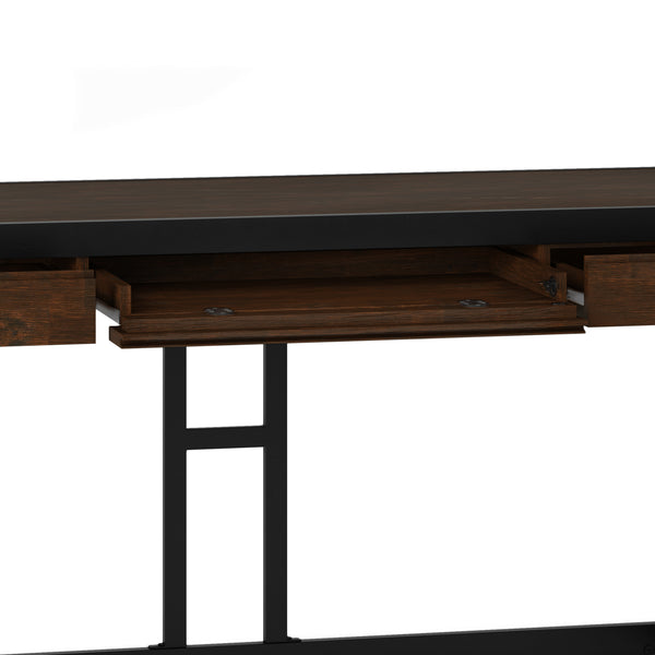 English Elm Erina Desk In Farmhouse Brown - Rustic Solid Acacia With Modern Metal Frame & Functional Storage Solutions B136P158624