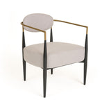 Modrest Elegant Beige Fabric Accent Chair with Black & Gold Metal Legs - Modern Home Decor Delight