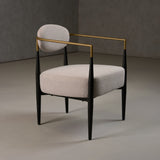 VIG Furniture Modrest Liberty - Modern Beige Fabric + Black & Gold Accent Chair VGDW-L-C500-BGE