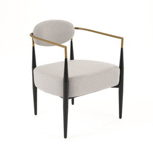 VIG Furniture Modrest Liberty - Modern Light Grey Fabric + Black & Gold Accent Chair VGDW-L-C500-009