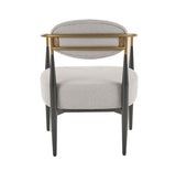 VIG Furniture Modrest Liberty - Modern Light Grey Fabric + Black & Gold Accent Chair VGDW-L-C500-009